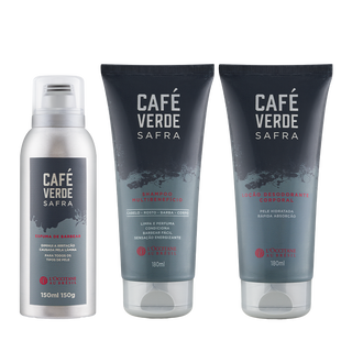 Combo Café Verde Safra: Shampoo, Loção e Espuma